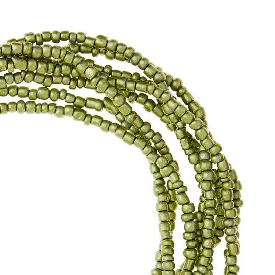 Green Glass Seed Beads, 6/0 by Bead Landing™